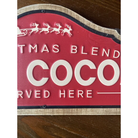 New! "Hot Cocoa Christmas Blend Served Here" Sign Chocolate Bar Decor Winter - Picture 4 of 9